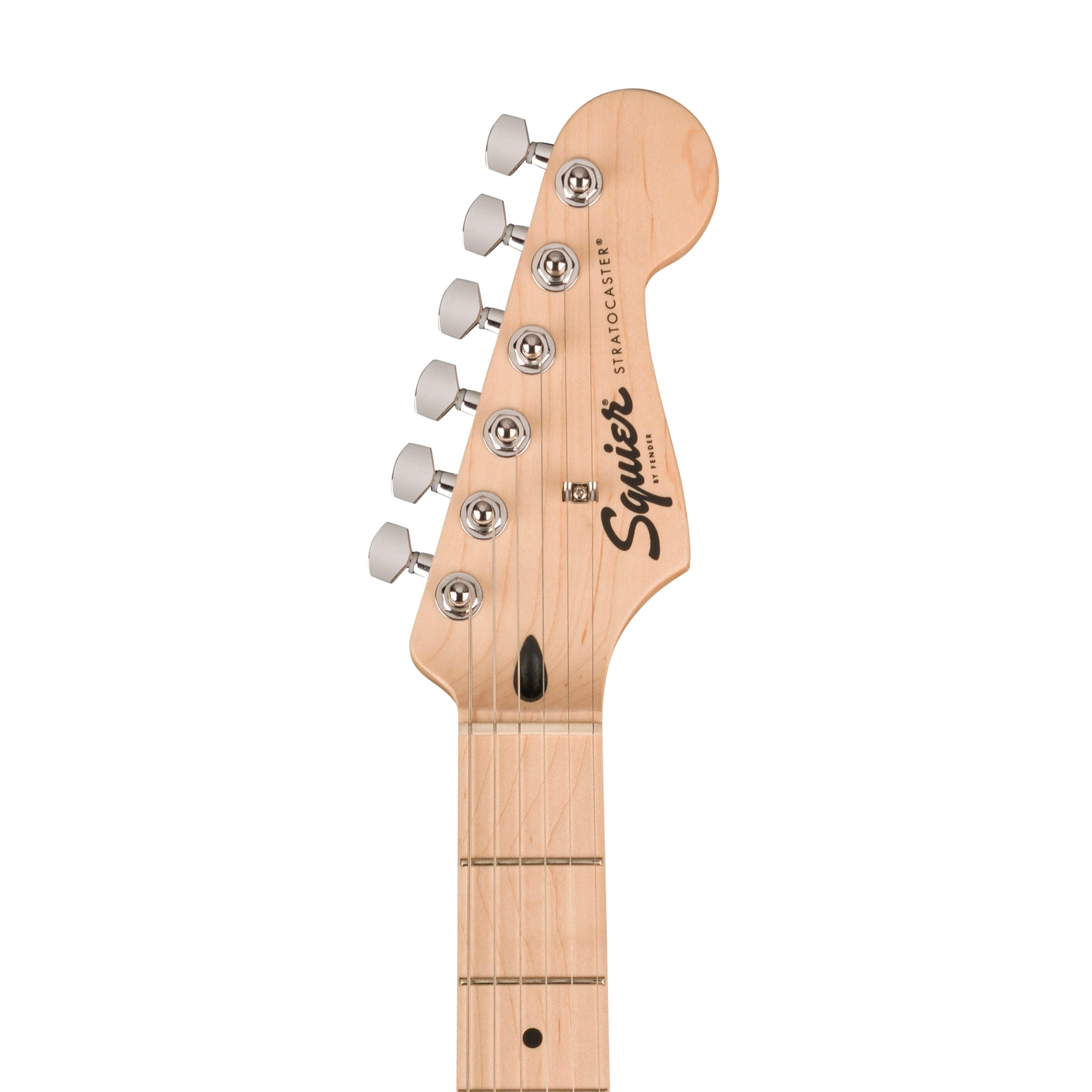 Squier Sonic Stratocaster Electric Guitar Bundle w/White Pickguard, Maple FB, Black