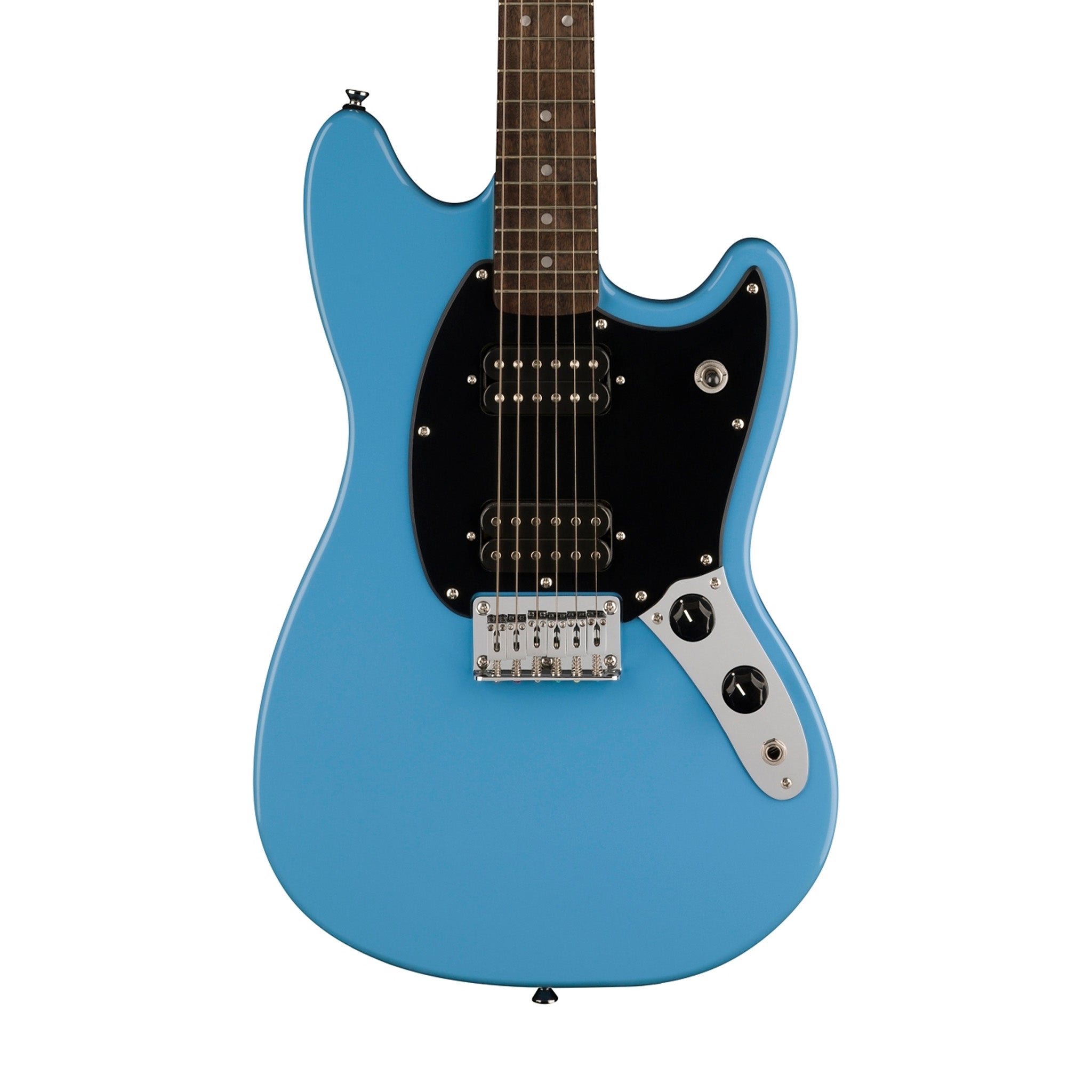 Squier Sonic Mustang HH Electric Guitar Bundle w/Black Pickguard, Laurel FB, California Blue