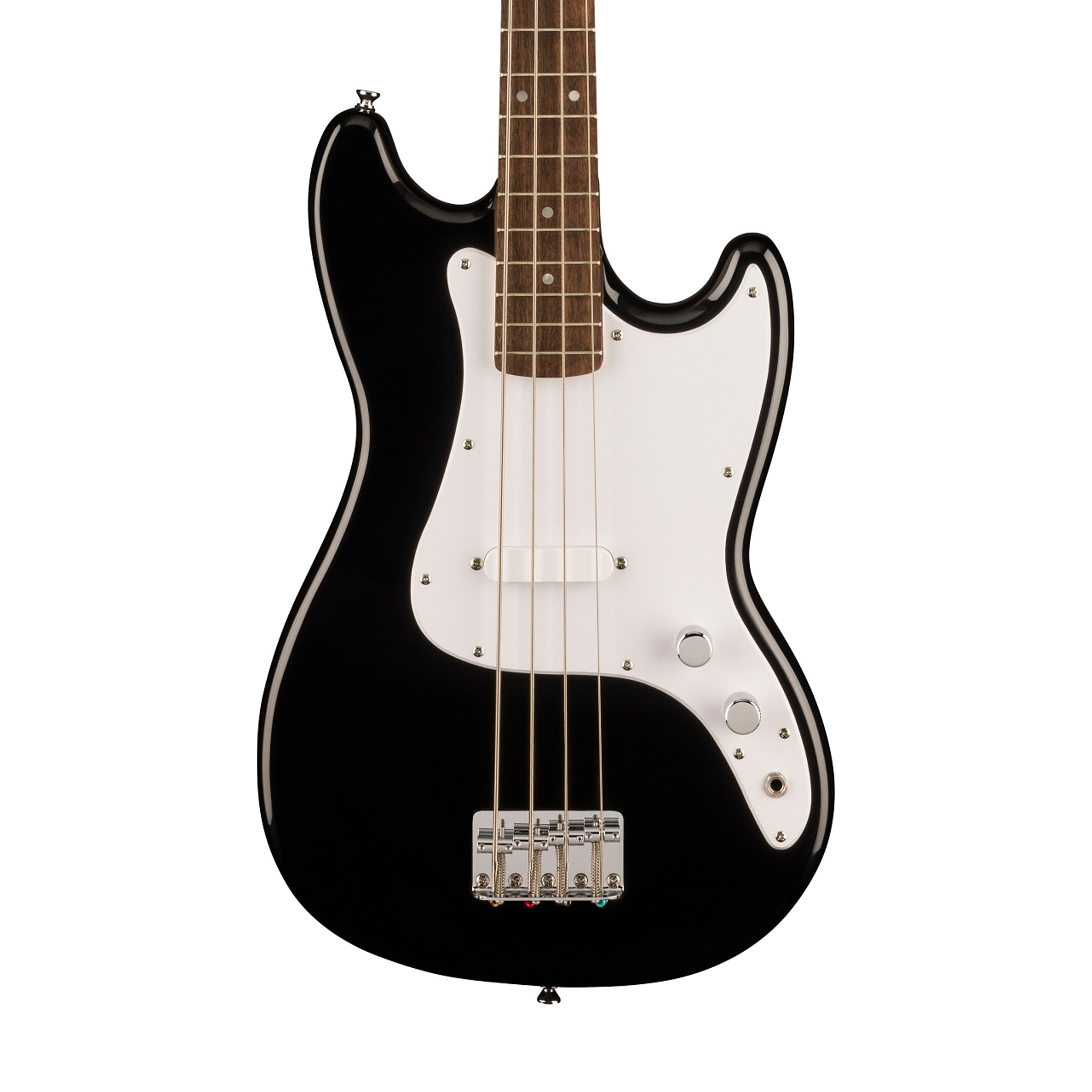Squier Sonic Bronco Bass Guitar Bundle w/White Pickguard, Laurel FB, Black