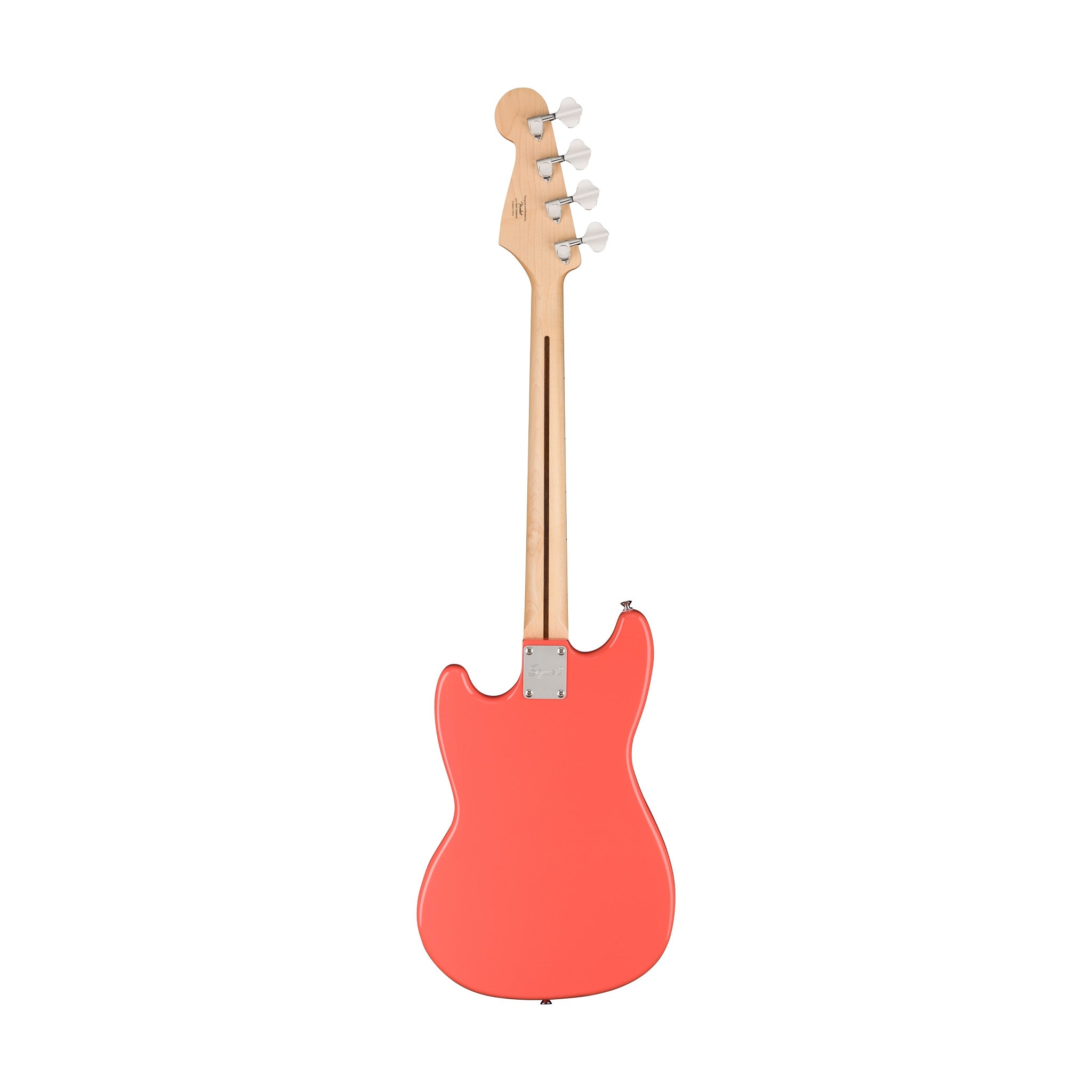 Squier Sonic Bronco Bass Guitar Bundle w/White Pickguard, Maple FB, Tahitian Coral