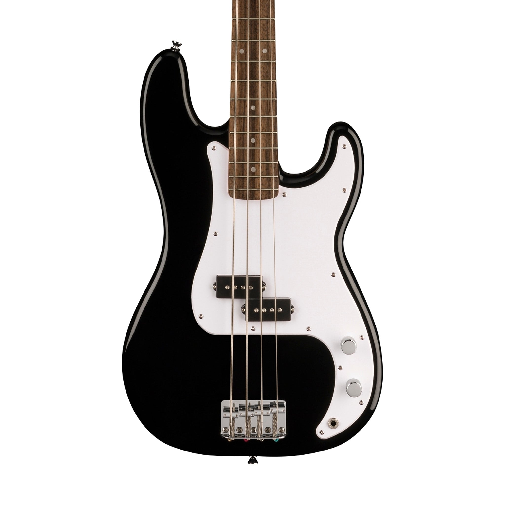 Squier Sonic Precision Bass Guitar Bundle w/White Pickguard, Laurel FB, Black